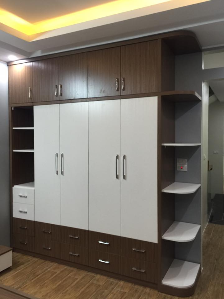 tủ quần áo gỗ công nghiệp cao cấp kết hợp màu