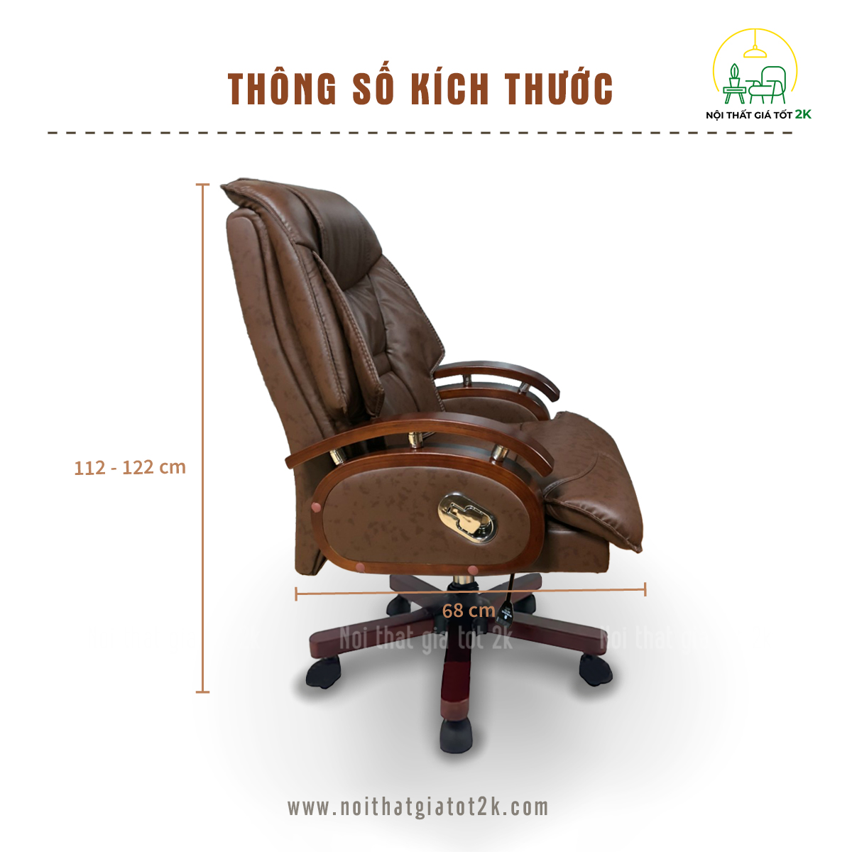 thông số kỹ thuật kích thước ghế da giám đốc