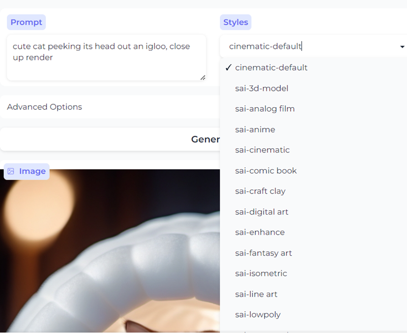 Giao diện của Stable diffusion