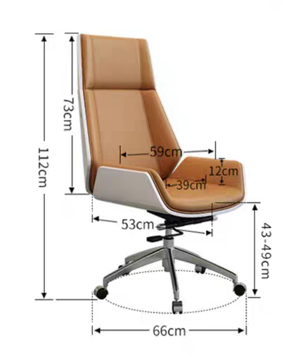 Ghế được trang bị bộ bánh xe di chuyển êm ái và chịu lực tốt, giúp dễ dàng di chuyển giữa các vị trí trong phòng làm việc.