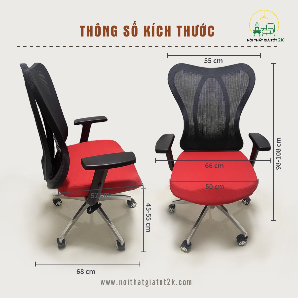 ảnh thông số kỹ thuật chi tiết ghế nhân viên gv032