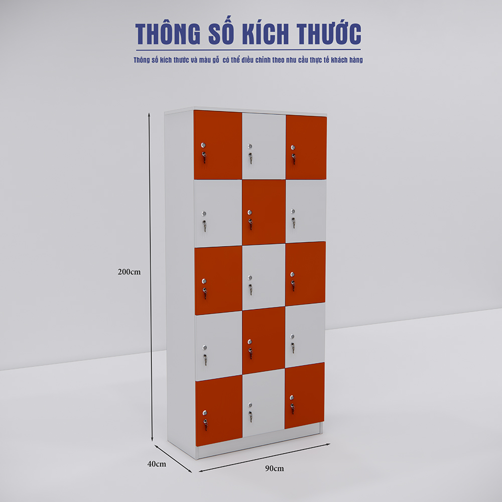 Kích thươc Tủ locker 2KTLK02 15 Ngăn