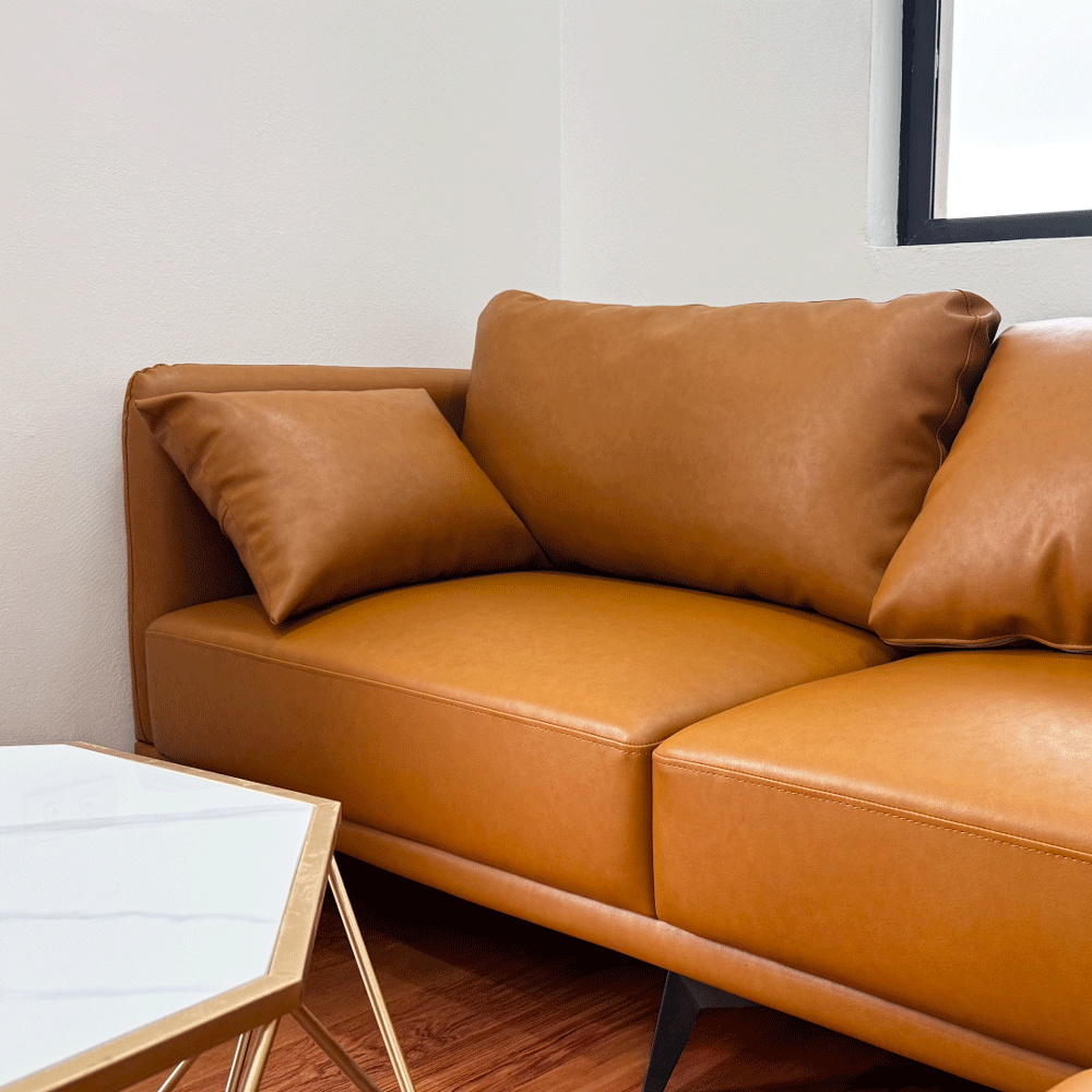 Sofa phòng khách SF20 - Da PU mầu da bò sáng, phong cách sang trọng
