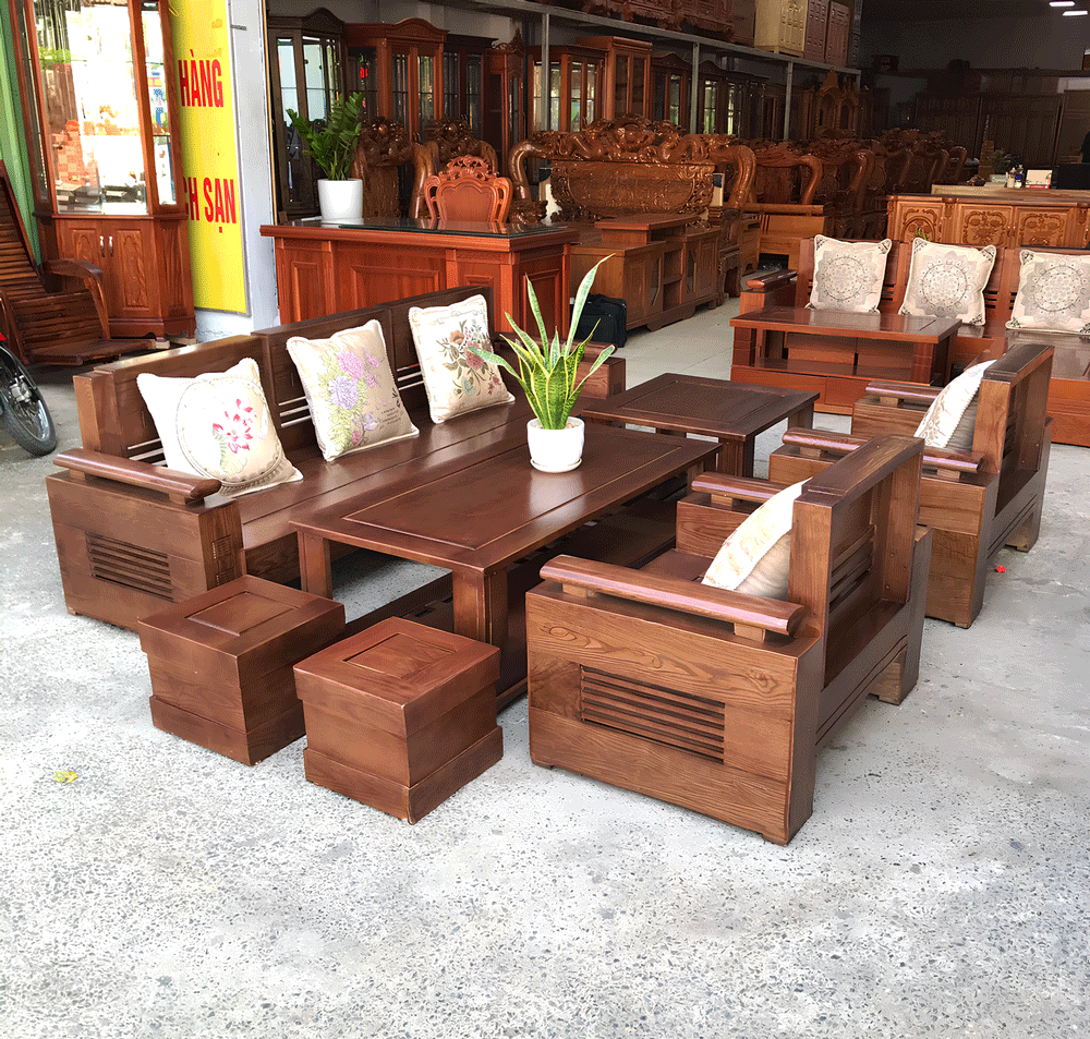 Bộ bàn ghế gỗ BGG01 - Gỗ sồi