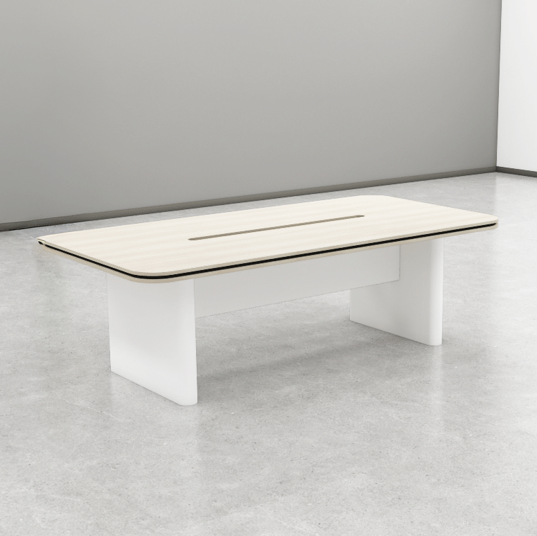 Bàn họp BH038 – Gỗ MFC phủ melamin màu trắng vàng vân gỗ 2m4 | Nội Thất giá tốt 2K