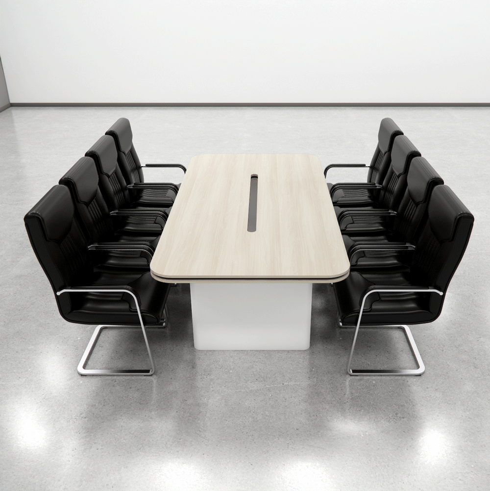 Bàn họp BH038 – Gỗ MFC phủ melamin màu trắng vàng vân gỗ 2m4 | Nội Thất giá tốt 2K