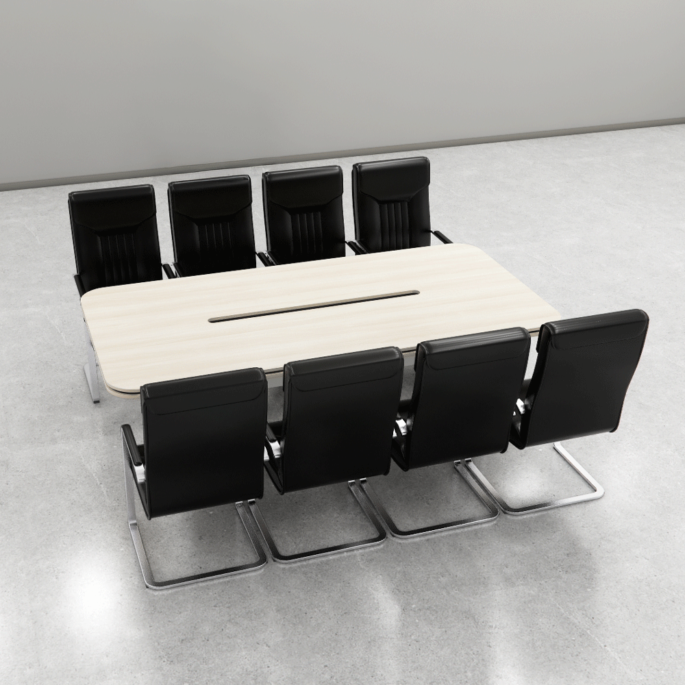 Bàn họp BH038 – Gỗ MFC phủ melamin màu trắng vàng vân gỗ 2m4 | Nội Thất giá tốt 2K