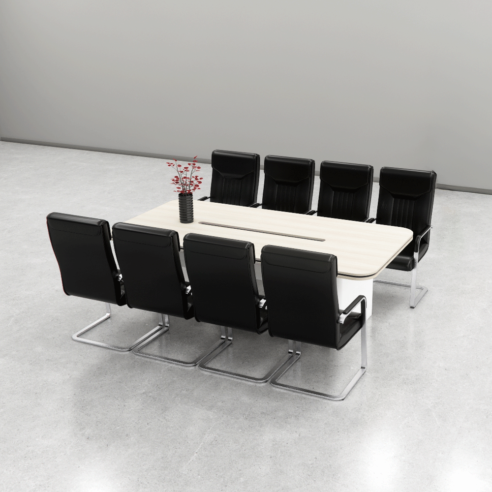 Bàn họp BH038 – Gỗ MFC phủ melamin màu trắng vàng vân gỗ 2m4 | Nội Thất giá tốt 2K