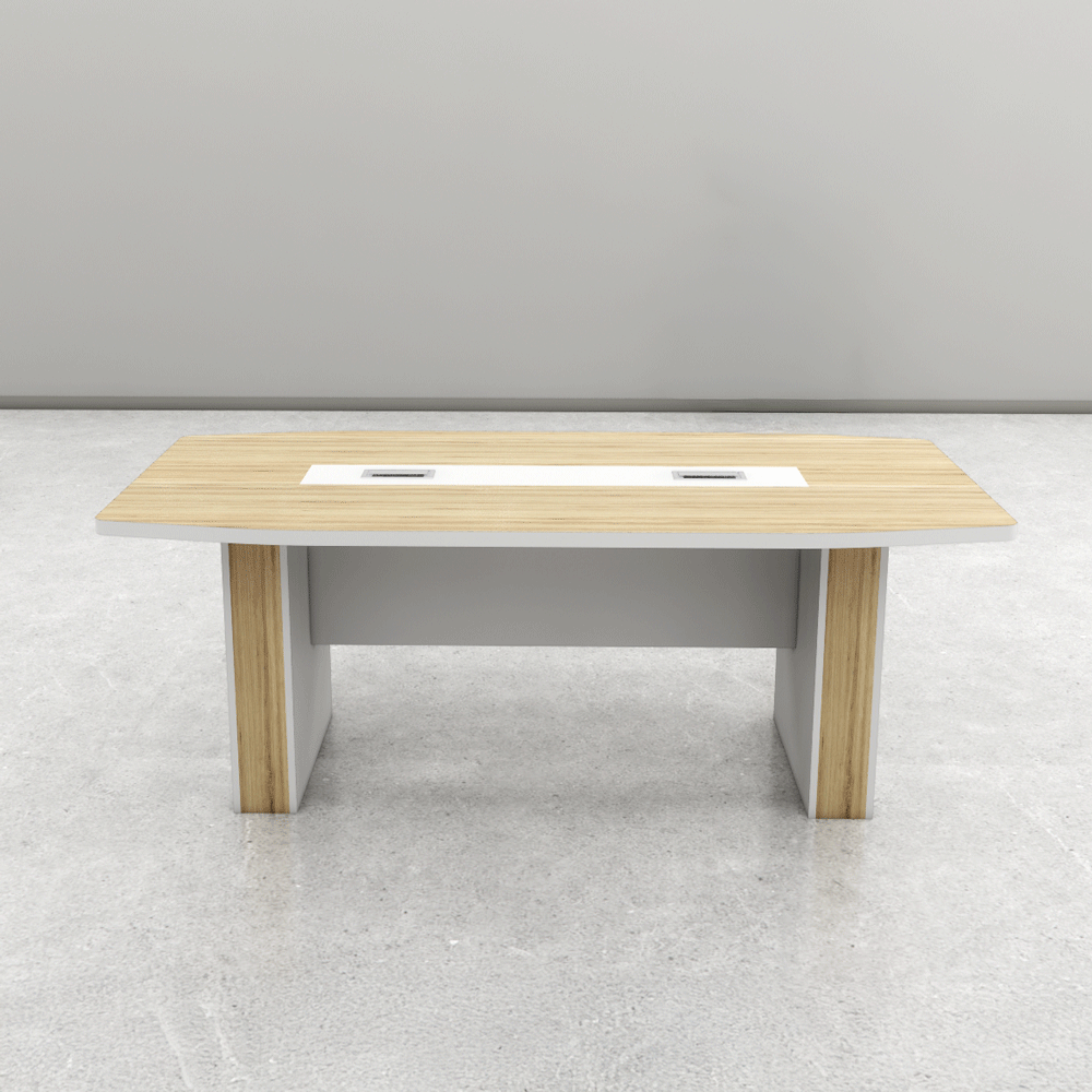 Bàn họp BH039 – Gỗ MFC phủ melamin màu trắng vân gỗ 2m | Nội Thất giá tốt 2K