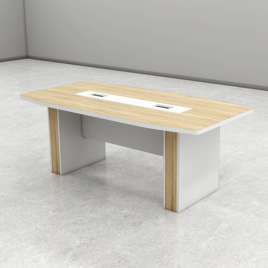 Bàn họp BH039 – Gỗ MFC phủ melamin màu trắng vân gỗ 2m | Nội Thất giá tốt 2K