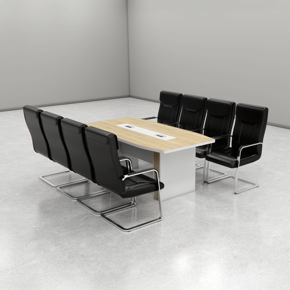 Bàn họp BH039 – Gỗ MFC phủ melamin màu trắng vân gỗ 2m | Nội Thất giá tốt 2K