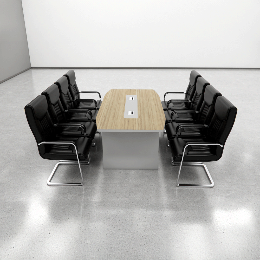 Bàn họp BH039 – Gỗ MFC phủ melamin màu trắng vân gỗ 2m | Nội Thất giá tốt 2K