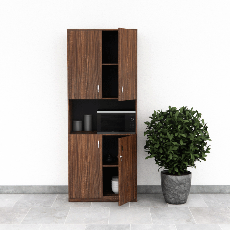 Tủ Pantry 005 Cao 200cm Nội Thất 2K – Tủ Đứng Có Khoang Lò Vi Sóng