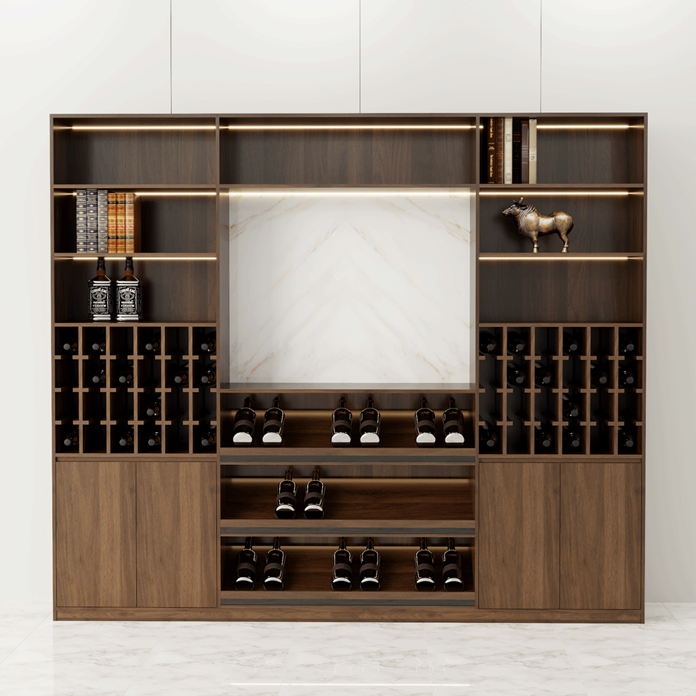 Tủ rượu TR001 - Gỗ mfc phủ melamin màu nâu 333 | Nội Thất giá tốt 2K