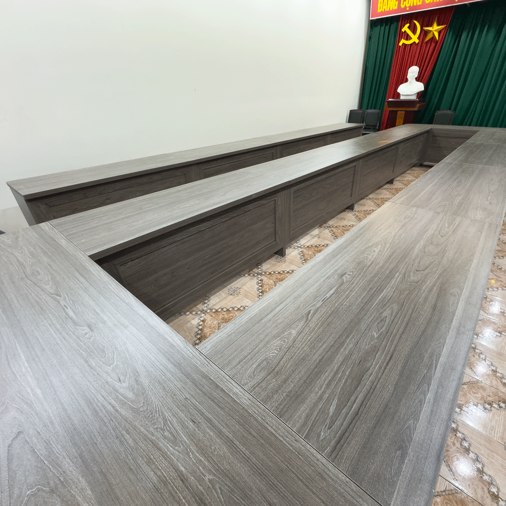 Bàn họp BHL04 – Gỗ MFC phủ melamin màu xám 2862 | Nội Thất giá tốt 2K