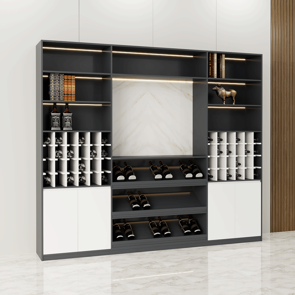 Tủ rượu TR001 - Gỗ mfc phủ melamin màu chì + trắng | Nội Thất giá tốt 2K