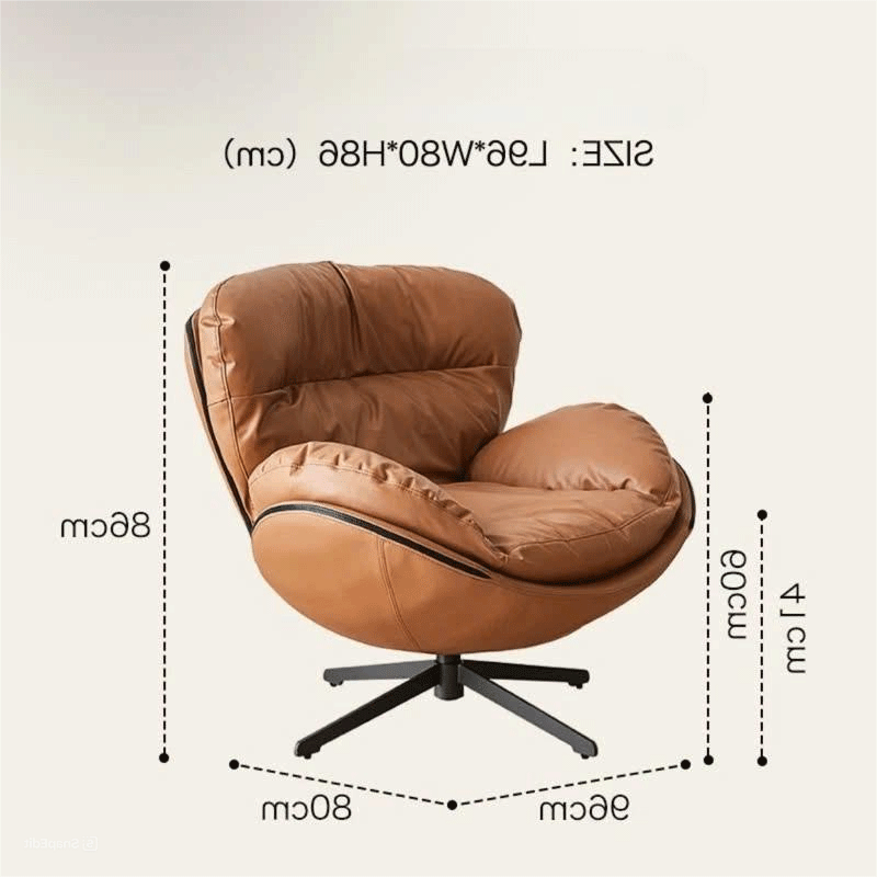 Ghế thư giãn GTG001 –  Đệm da màu cam xoay 360 chống bám bẩn | Nội Thất giá tốt 2K