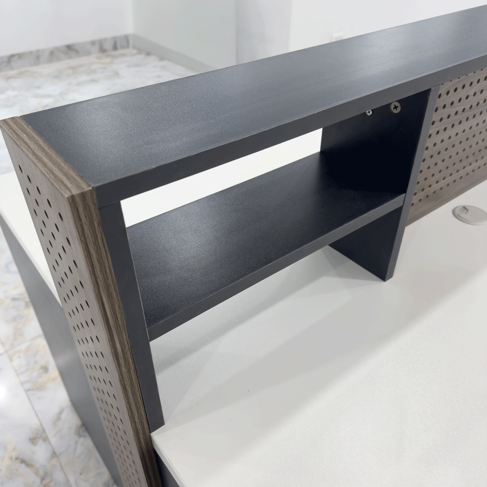 Cụm bàn làm việc 6 người BNV007 - màu trắng + chì + 388 | Nội Thất giá tốt 2K