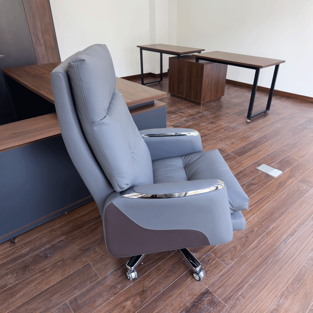Ghế Giám Đốc GD014 - Da Pu màu xám xanh | Nội Thất giá tốt 2K