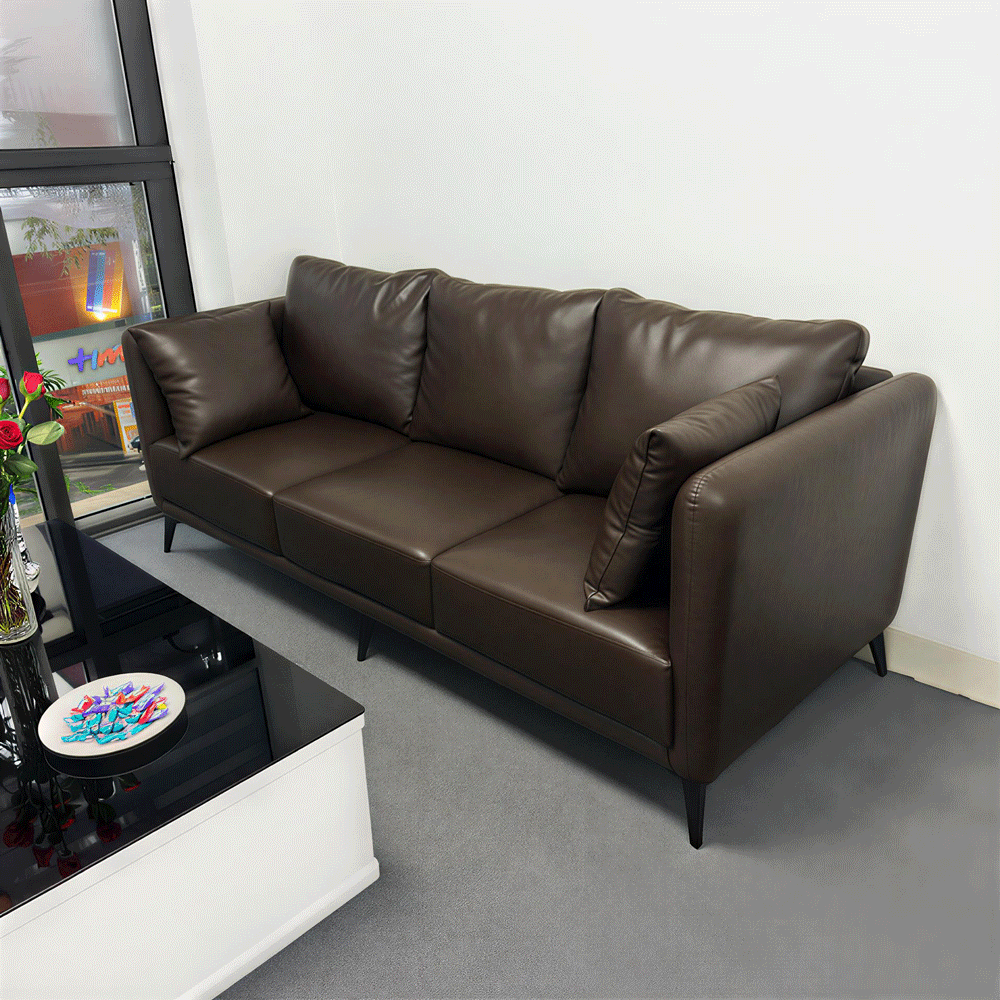 Sofa Da Cleo SF034 – Bộ sofa màu nâu cafe đậm ( cleo 012 ) + 1 bàn trà | Nội Thất giá tốt 2K