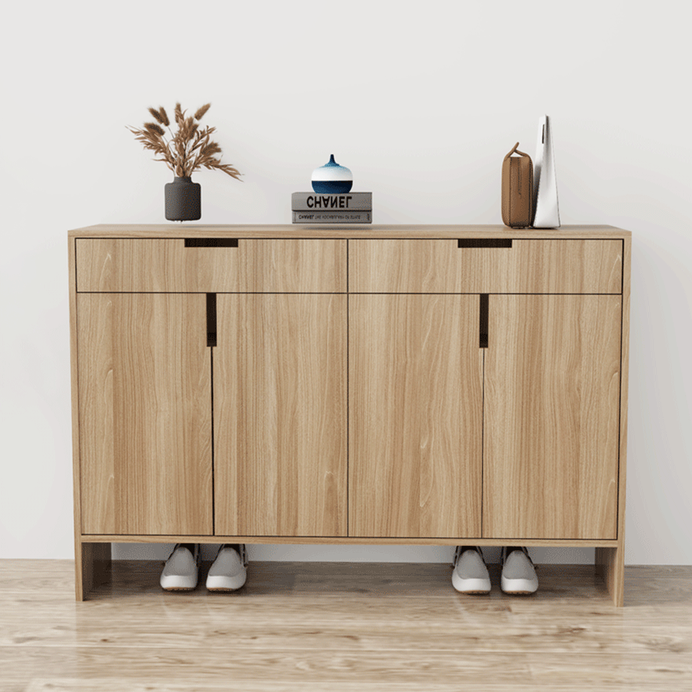 Tủ giày 4 cánh TGS013 - Gỗ mfc phủ melamin màu vân gỗ vàng | Nội Thất giá tốt 2K