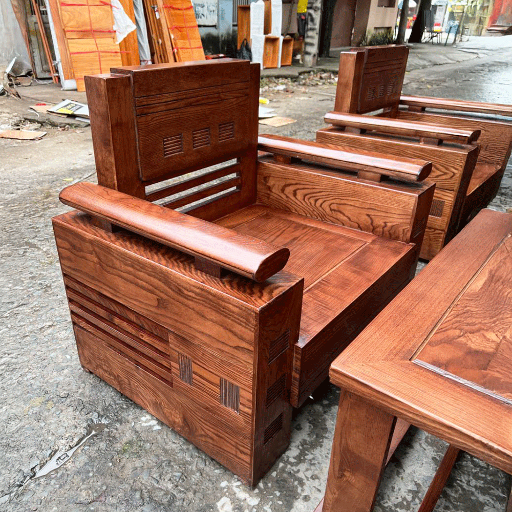 Bộ bàn ghế gỗ BGG01 - Gỗ sồi