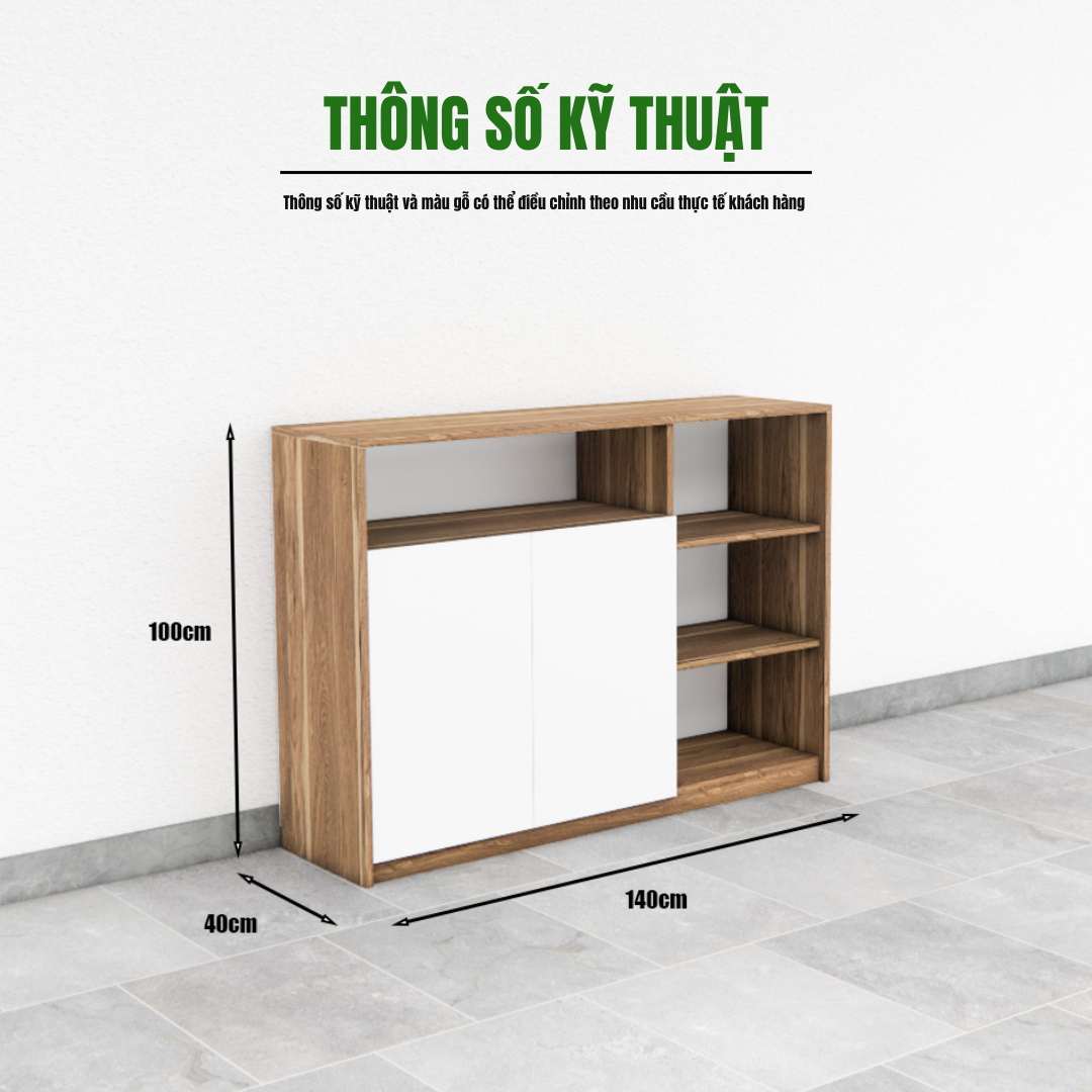 Tủ Pantry 003 140cm Nội Thất 2K – Tủ Bếp Có Ngăn Mở Tiện Lợi