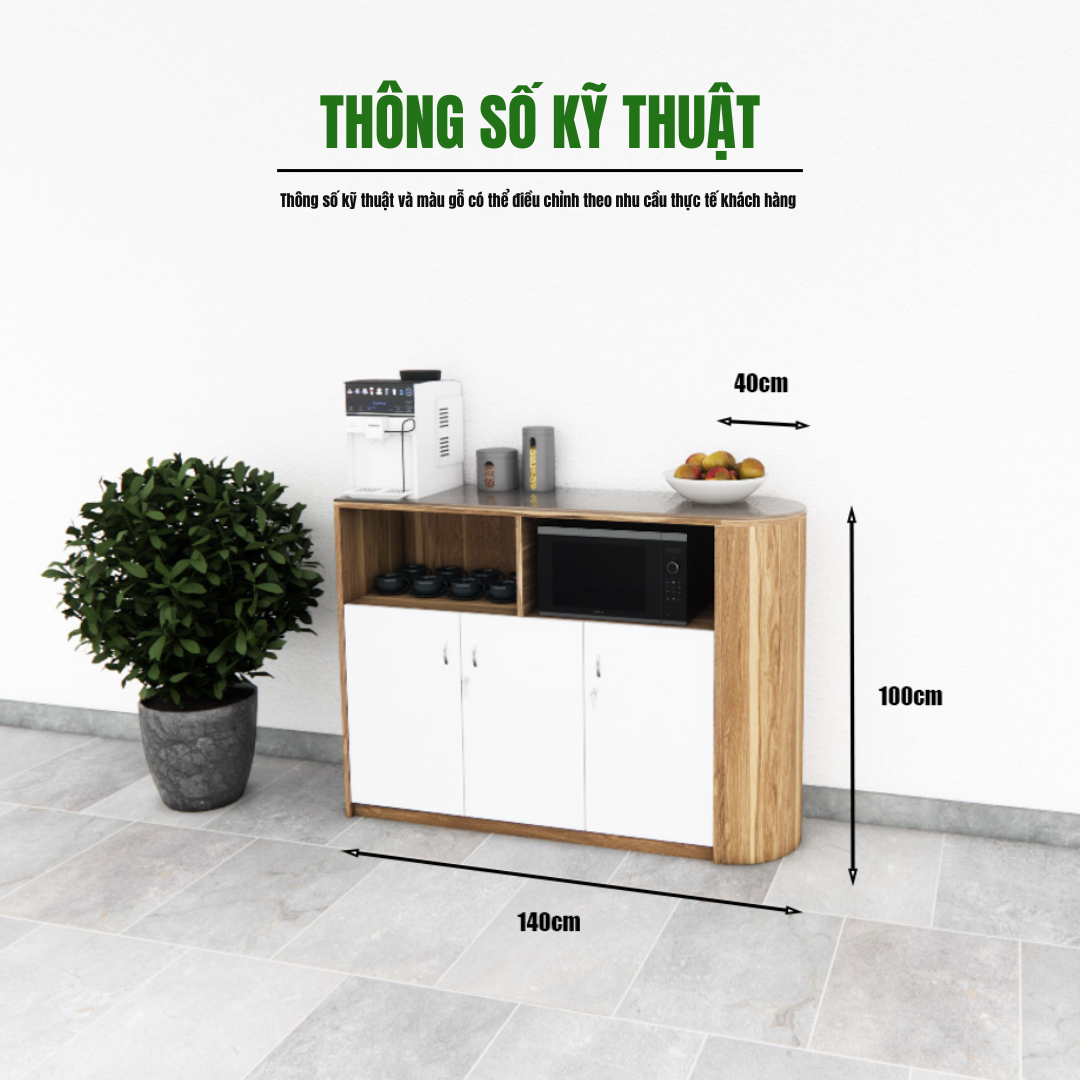 Tủ Pantry 004 140cm Nội Thất 2K – Tủ Bo Cong Thẩm Mỹ