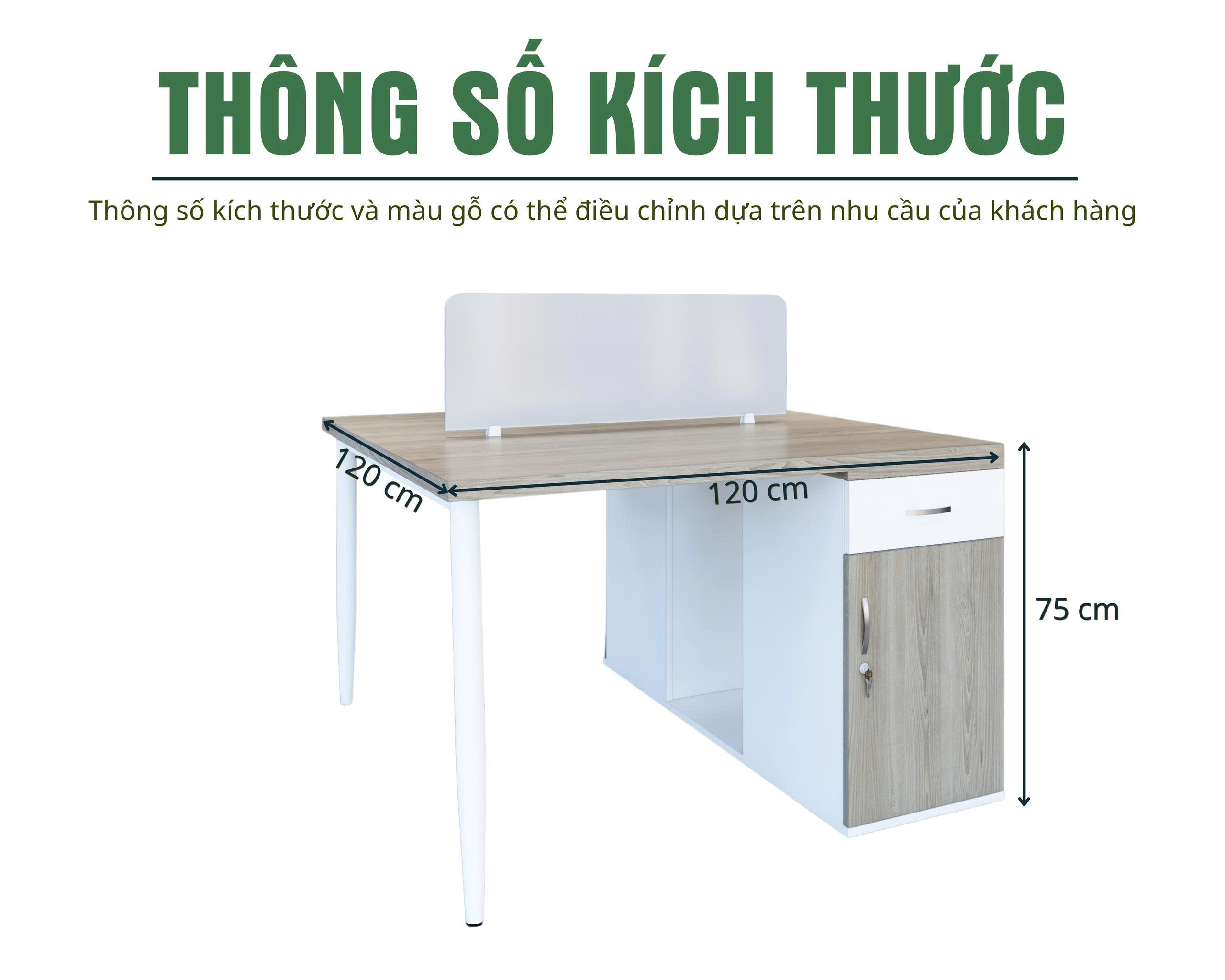 Cụm bàn làm việc 2 người  BNVG009