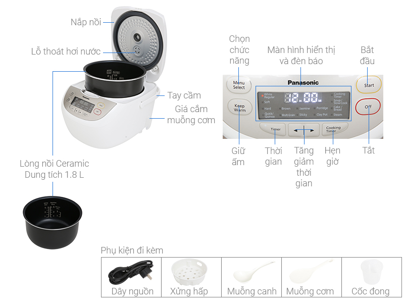 Nồi cơm điện Panasonic SR-CP188NRA