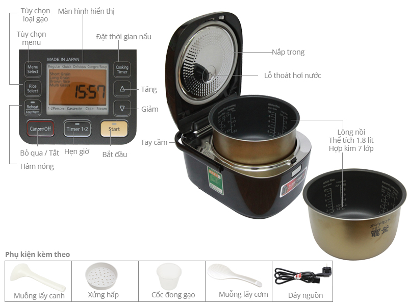 Nồi cơm điện Panasonic SR-HB184KRA