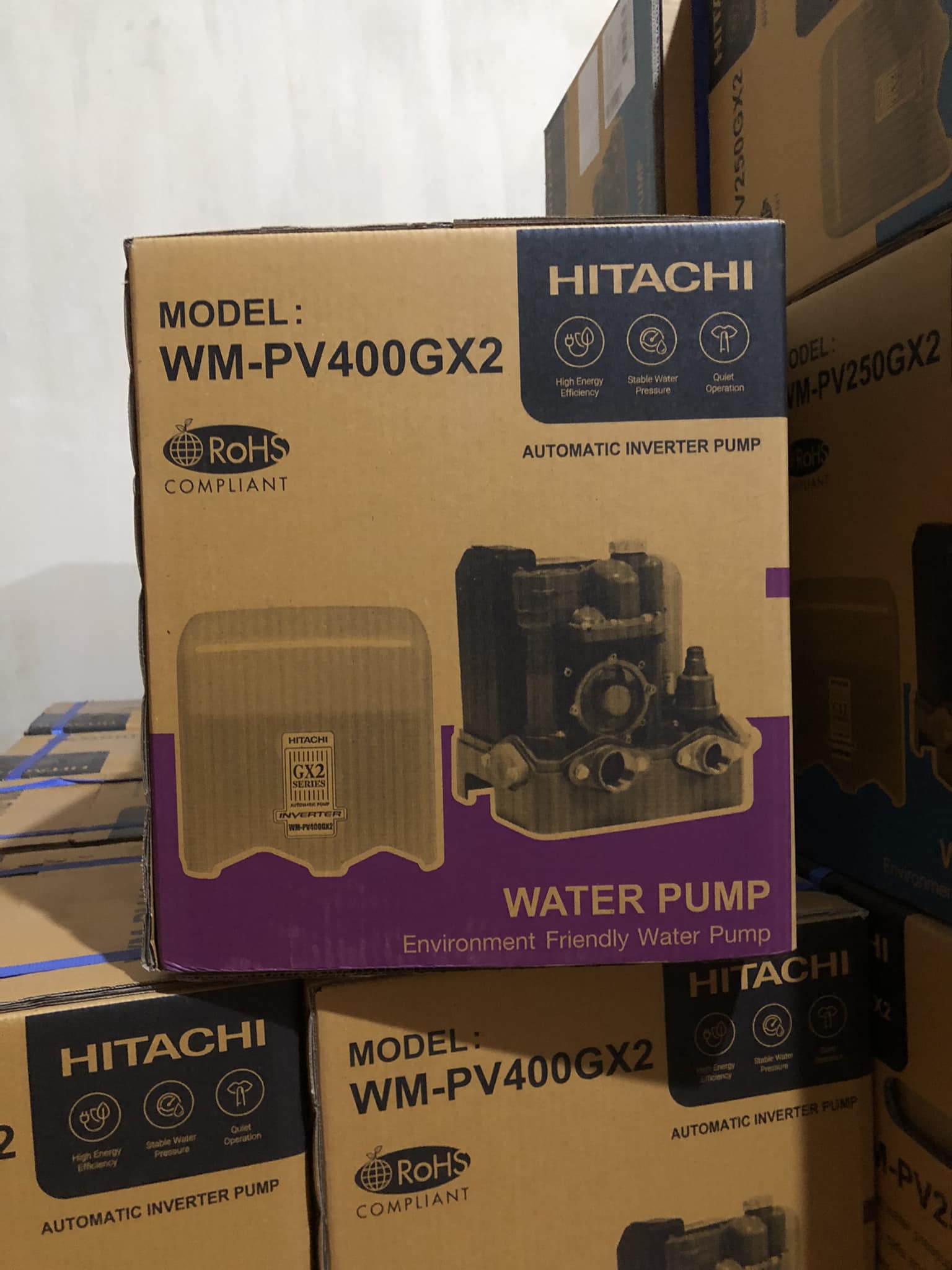 Máy bơm nước inverter Hitachi WM-P400GX ( Máy bơm nước Hitachi biến tần WM-P400GX )