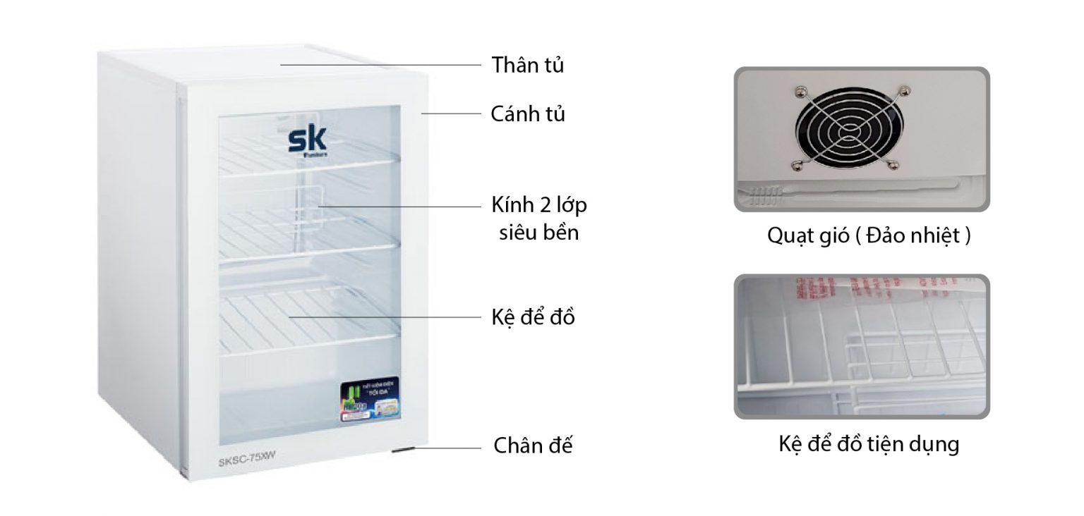 Tủ mát Sumikura SKSC-75XW 75lit