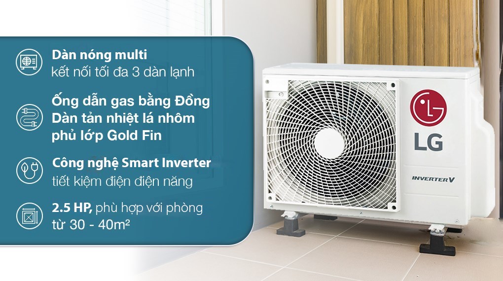 điều hòa tổ LG Multi 3 dàn lạnh 1 chiều inverter 3.0Hp A3UQ30GFD0+AMNQ09GSJA0+AMNQ09GSJA0+AMNQ12GSJA0