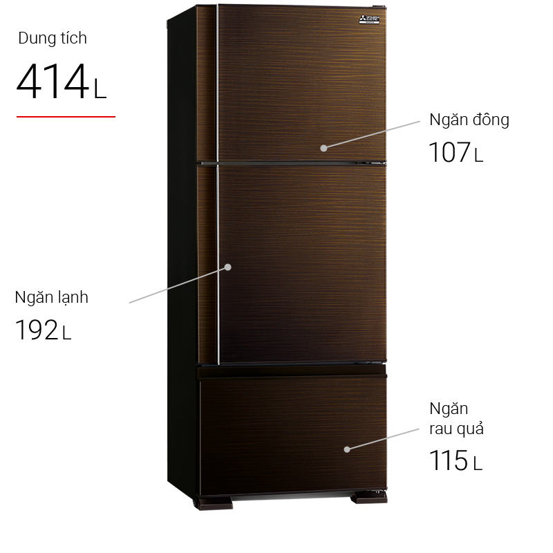 Tủ lạnh Mitsubishi Inverter MR-V50EH(BRW) 414 Lít