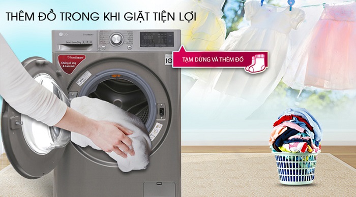 Máy giặt thông minh LG AI DD 9kg+ sấy 5kg FV1409G4V