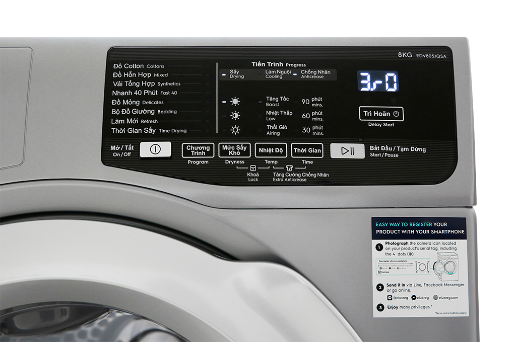 Máy sấy quần áo Electrolux EDV805JQSA 8kg