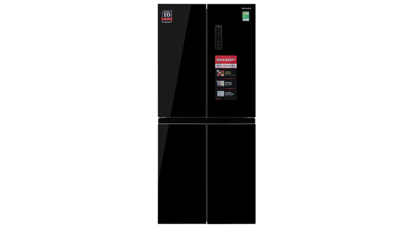 Tủ lạnh Aqua 410 lít inverter 4 cánh AQR-M466XA(GB) gương đen