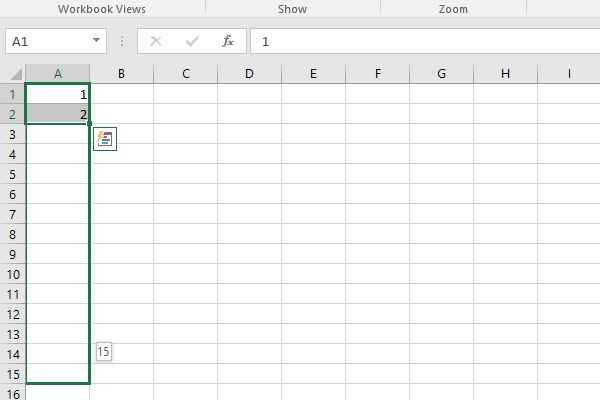Sử dụng tính năng Fill Handle