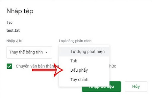 Tải Tệp Lên Google Sheets