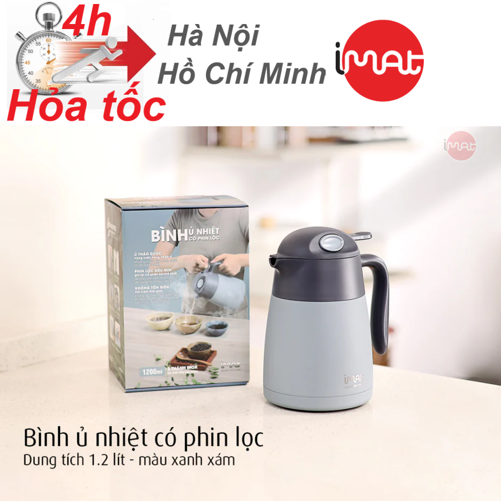 Bình Ủ Nhiệt Có Phin Lọc iMat Giữ Nhiệt Lâu, Chất Liệu Cao Cấp, Tiện Lợi Cho Pha Trà Và Thảo Dược