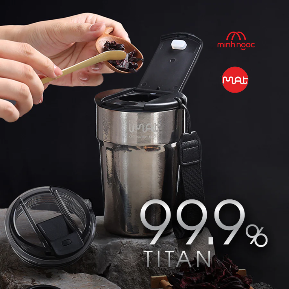 Cốc Ủ Nhiệt Titan iMat Cao Cấp 2 dung tích 380ml| 500ml