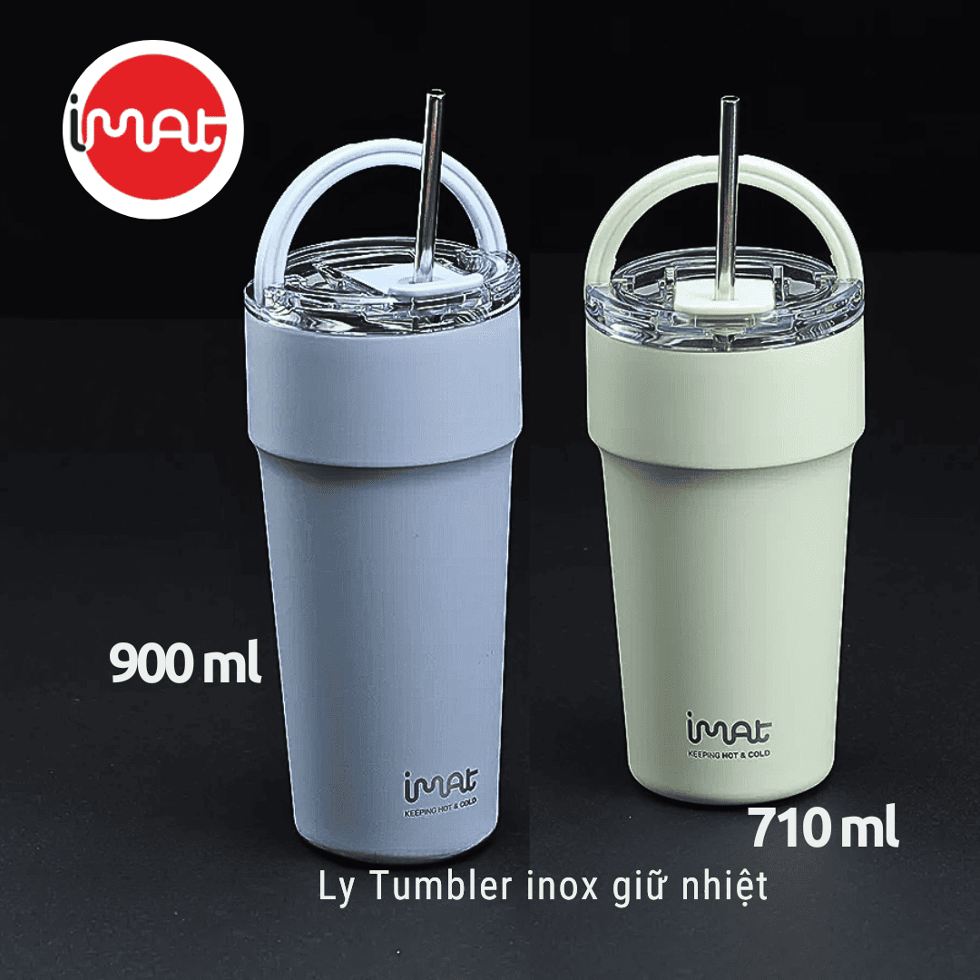 Ly/Cốc Imat Tumbler Inox Giữ Nhiệt Quai Xách Inox 304 Dung Tích 710ml|900ml