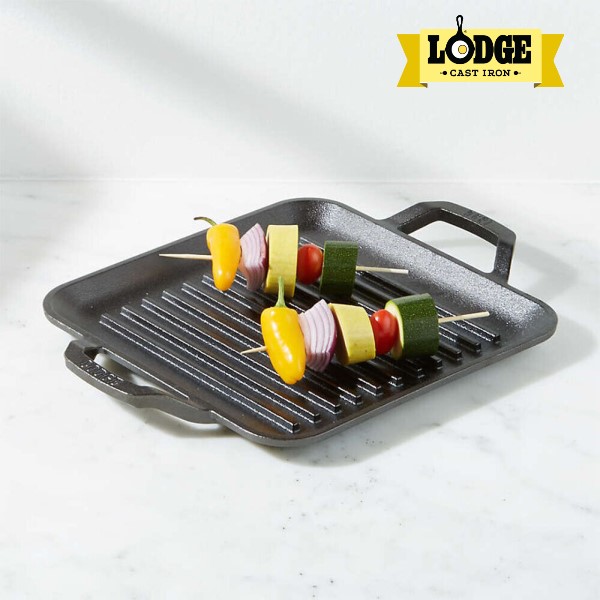 Chảo gang Lodge - LC11SGP Chảo gang nướng hình vuông 28cm
