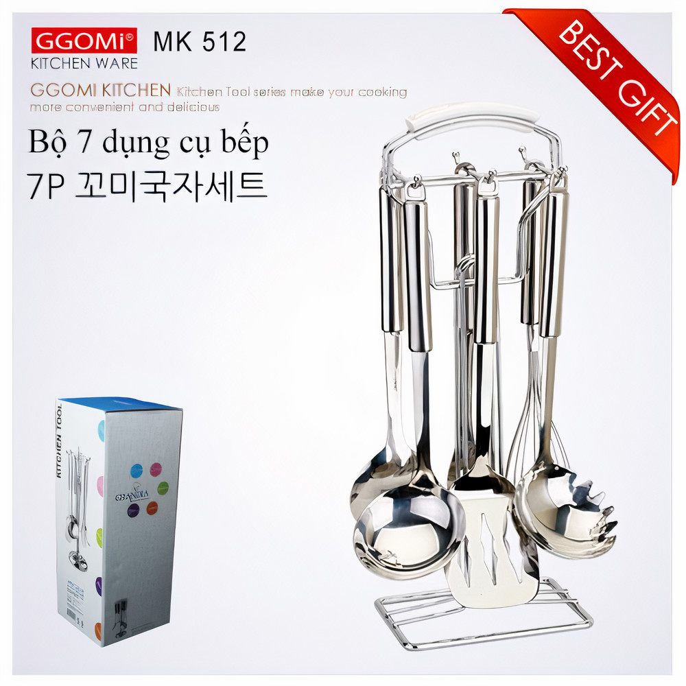 Bộ 7 dụng cụ chuyên dùng cho nhà bếp bằng Inox cao cấp GGOMI MK512