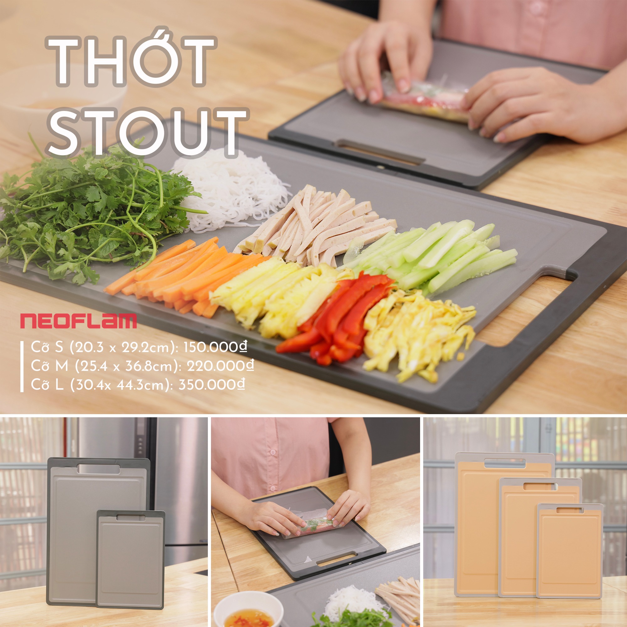 Thớt Stout Neoflam Hàn Quốc cỡ M
