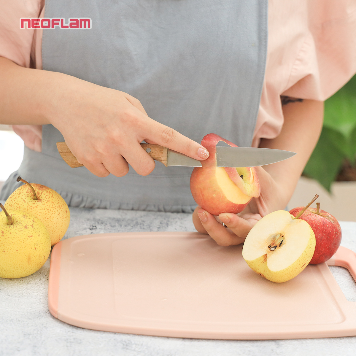 Bộ 3 dao lưỡi thép cán gỗ iMat