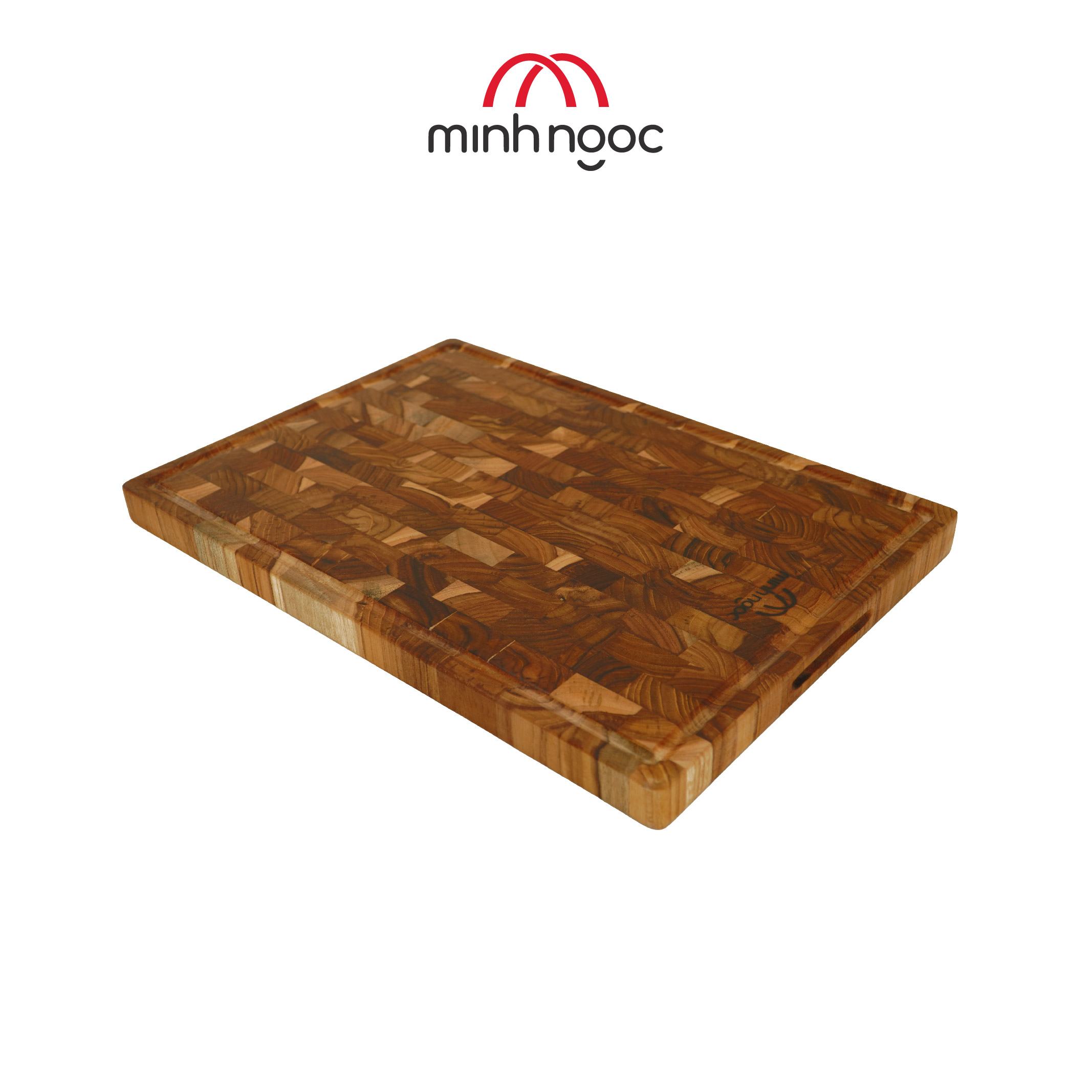 Thớt gỗ Teak cao cấp Minh Ngọc kháng khuẩn tự nhiên, an toàn, bền đẹp, cỡ trung 35x25x2.5cm