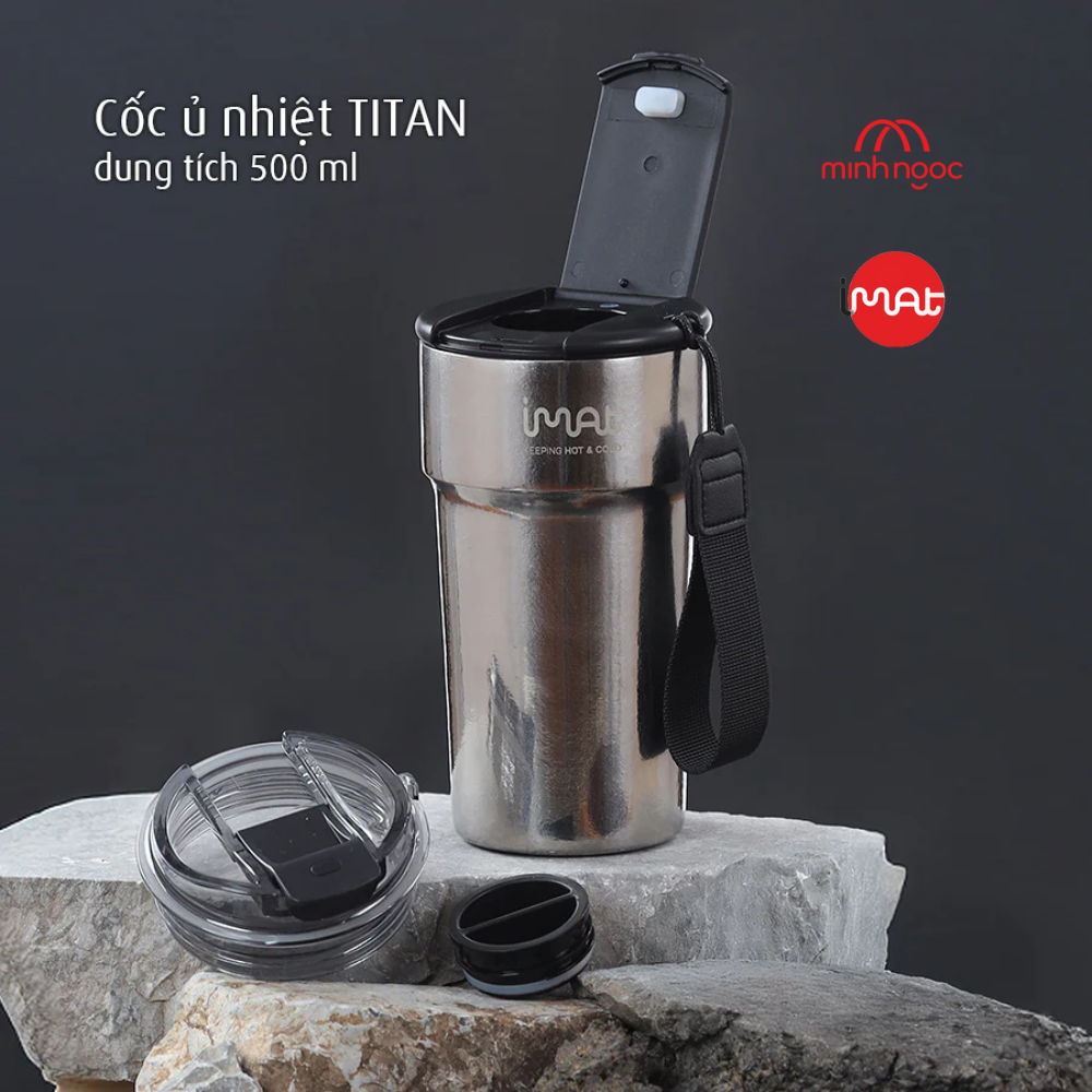 Cốc Ủ Nhiệt Titan iMat Cao Cấp 2 dung tích 380ml| 500ml