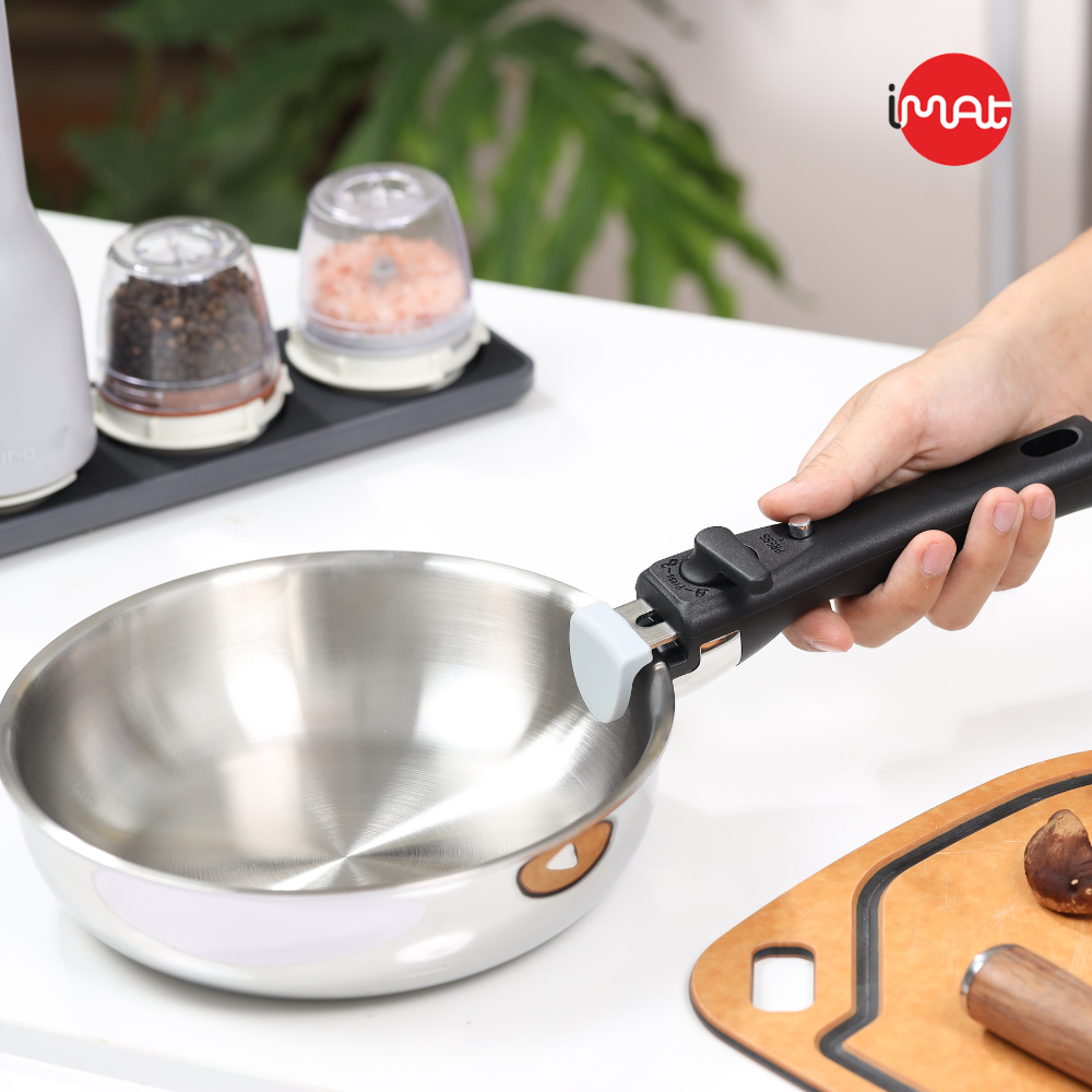 Bộ Nồi Chảo inox Cán Rời 9 Món Hiệu Imat
